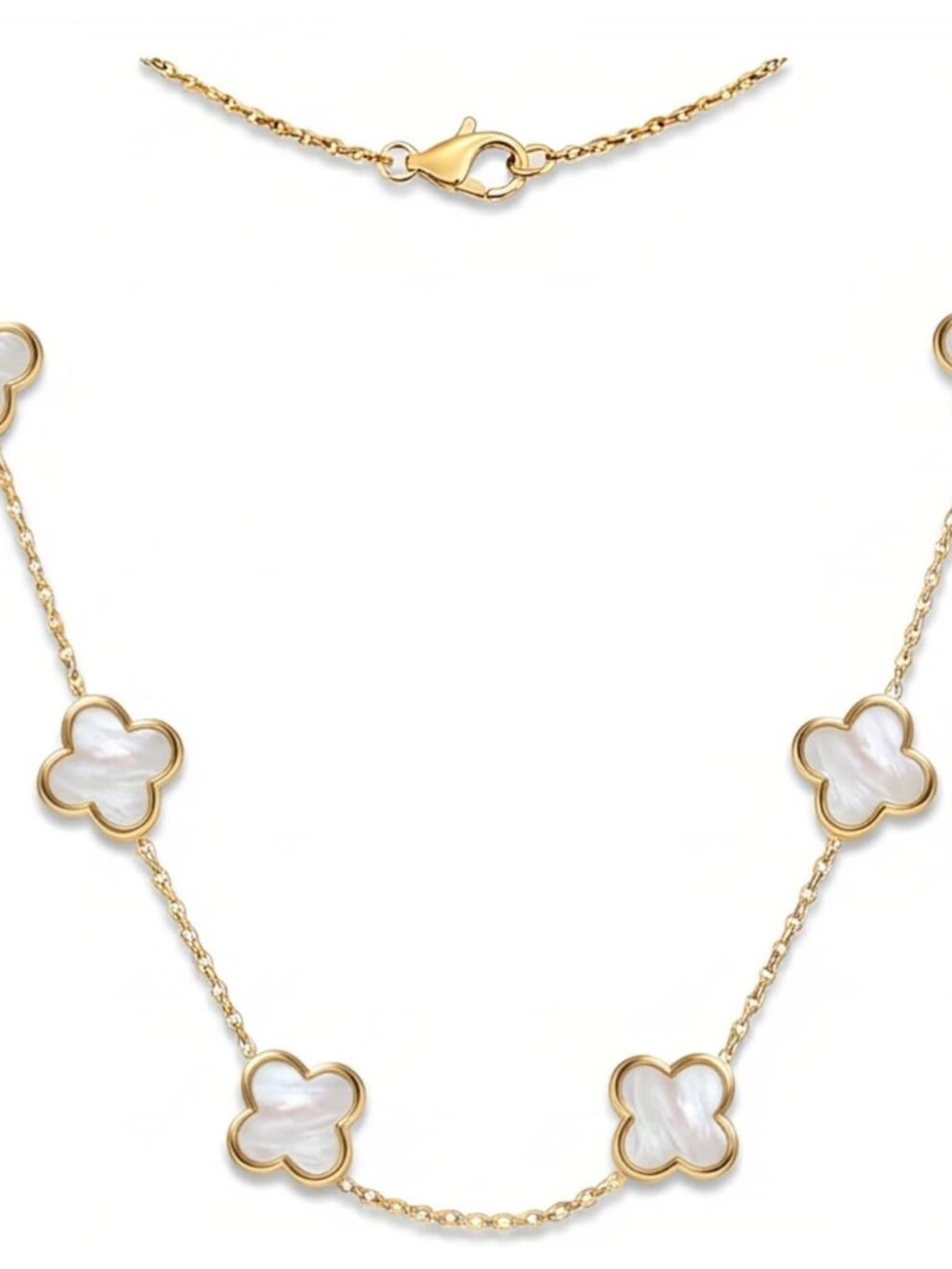 Four Leaf Clover Choker Necklace for Women | 18K Gold Plated Lucky 4 Leaf Jewelr - Picture 1 of 6